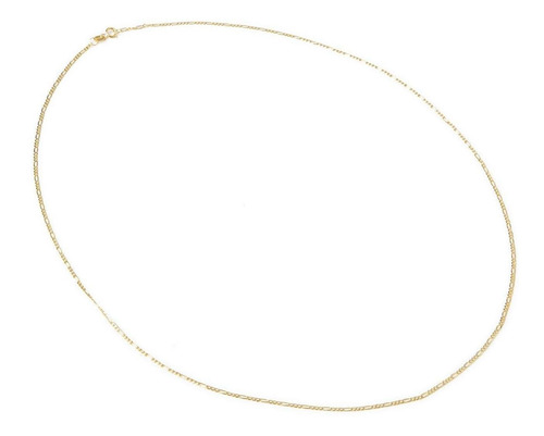 Cadena Figaro 3x1 Bitono 1.5mm 60cm Oro Italiano Solido 10k