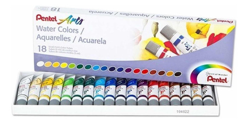 Set De Acuarela Pentel De 18 Colores En Tubo
