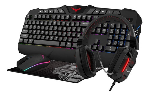 Teclado Mouse Auifonos Mousepad Kit Gamer Naceb Alamb Españo