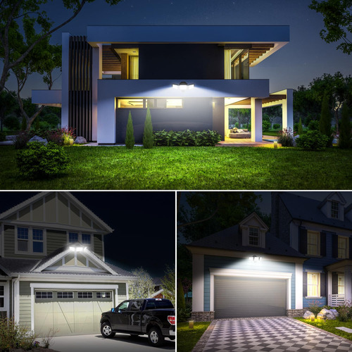 Luces Led De Seguridad Ip65 Con Sensor Y 3 Cabezas Ajustable