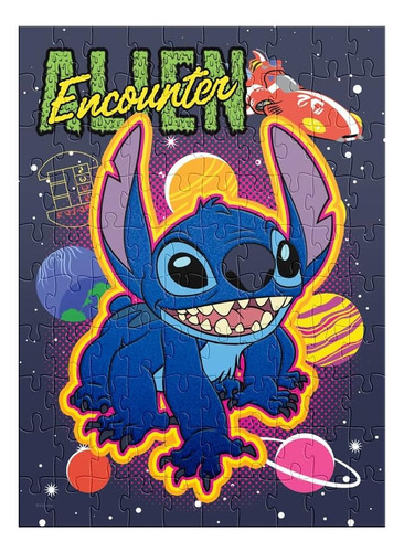 Rompecabezas Stitch 100 Pzs Especial Aterciopelado