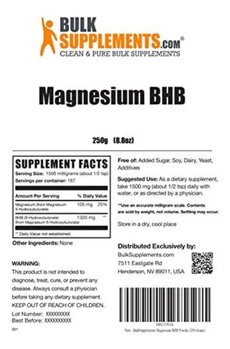 Pó Bhb De Magnésio - Pó De Beta-hidroxibutirato Para Cetose