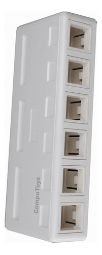 Zspt66 Caja Plastica De Sobreponer Con 6 Keystones Computoys