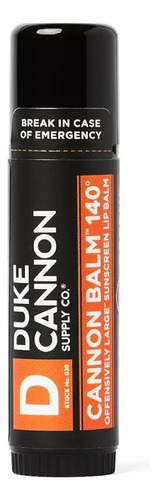 Protector Labial Táctico Duke Cannon Balm 140, 0.56 oz, SPF 15, Resistente a Temperaturas Extremas, Ideal para Actividades al Aire Libre y Uso Diario.