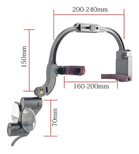 Imagen 6 de 9 de Lupas Quirúrgicas Con Luz Cabeza 3.5 X 420 Fijación Calidad