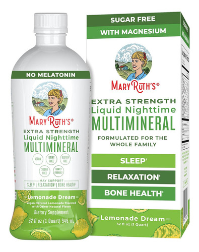 Mary Ruth's Multimineral Natural Para Dormir 946ml Sabor Limonada