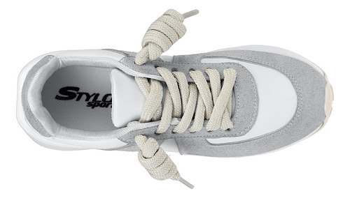 Tenis Casuales Dama Stylo 9451 Simipiel Blanco