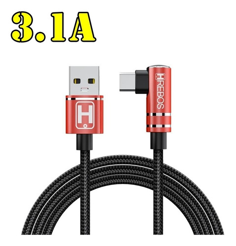 Cabo Usb Tipo C Em L De 3.1a Com 120 Cm Original Turbo