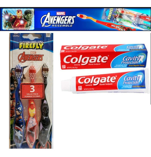 Firefly Vengadores Paquete De Cepillos De Dientes (3) Kit De