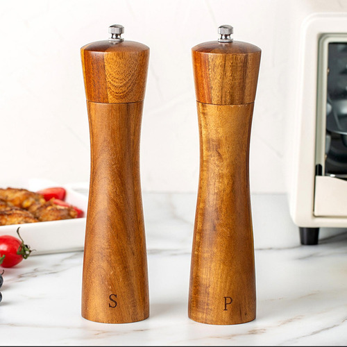 Compatible Juego De Molinillo De Pimienta De Madera Manual