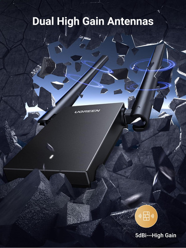 Adaptador Wifi Ugreen Ax1800 Usb Wifi 6 Para Pc De Mesa