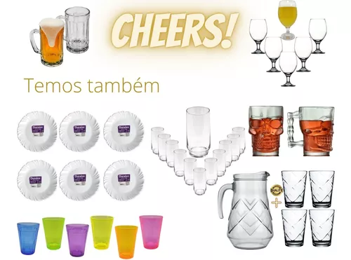 Jogo Kit 6 Copos Altos 300ml Em Vidro Grosso Long Drink