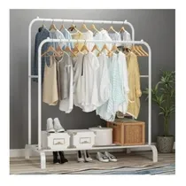 Comprar Perchero Metálico Doble Colgador Exhibición Organizador Dt