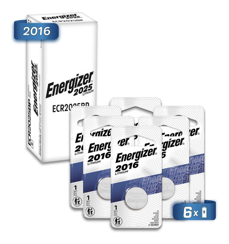 Pila Boton Energizer 2016 Litio Blister 6 Unidades