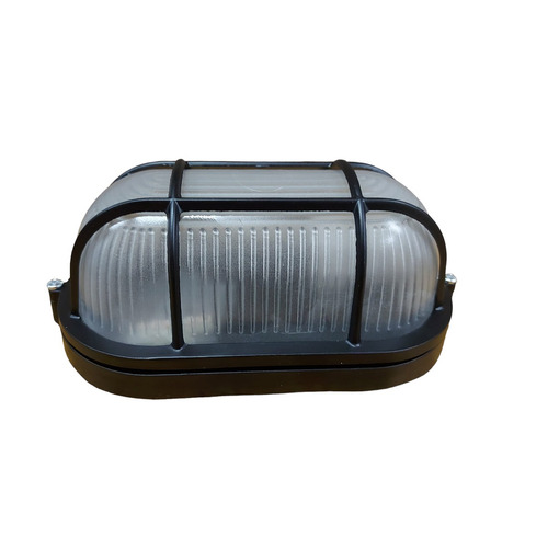 Imagen 5 de 9 de Tortuga Oval Aluminio C/vidrio Sica color negro E27