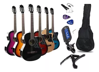 Guitarra Acústica Importada Mastil Reforzado Pack De Regalos