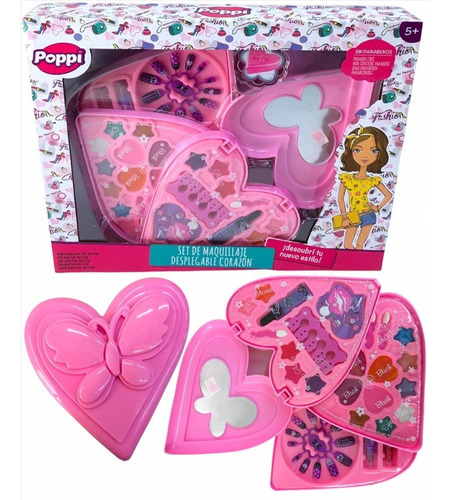 Imagen 1 de 10 de Maquillaje P/ Nena Corazon Desplegable Nuevo S21651 Bigshop