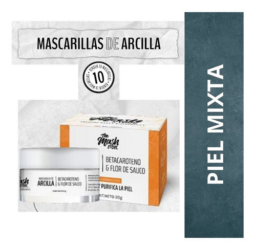 Mascarilla De Arcilla - Betacaroteno & Flor De Sauco X 30 Gr Tipo de piel Pieles normales o secas