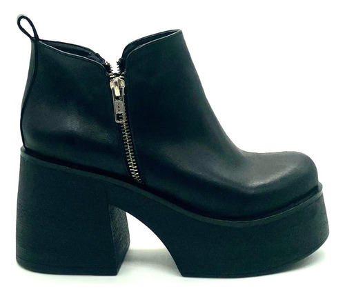 Botin Roberta Negro Cuero