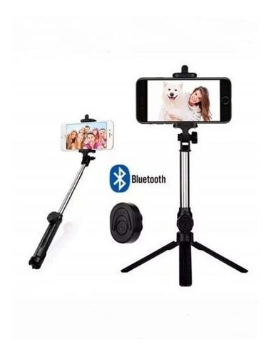 Monope Bluetooth Selfie TriPod C/ Controle Preto 