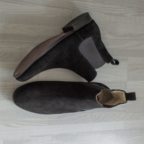 Andala Botas Chelsea Para Hombre Piel Gamuza - Color Negro