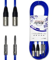 Comprar Par De Cables Dj Canon Xlr Macho A Plug Trs 2,5 Mts Neutrik