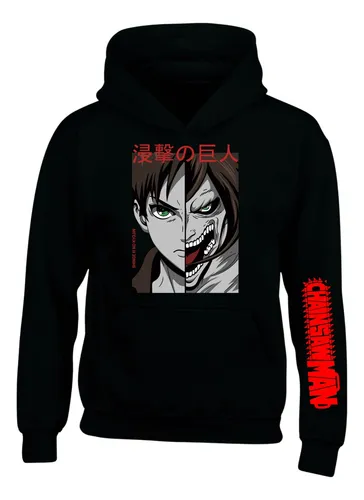 Hoodie Buzo Capota Chainsaw Man Series Black