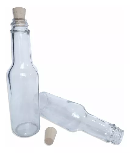 5 botellas de cristal Cloche con cúpula de cristal para recuerdos de boda,  con tapones de corcho, cúpula de exhibición con base de corcho para