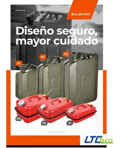 Imagen 6 de 10 de Bidon De Chapa 5 Litros Para Combustible Con Pico Vertedor