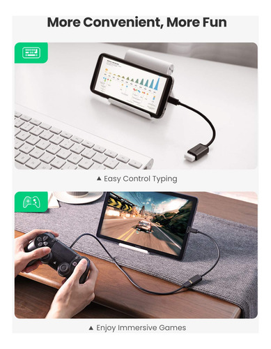 Cabo Otg Ugreen Micro Usb Para Usb Micro Usb 2.0, Pacote Com
