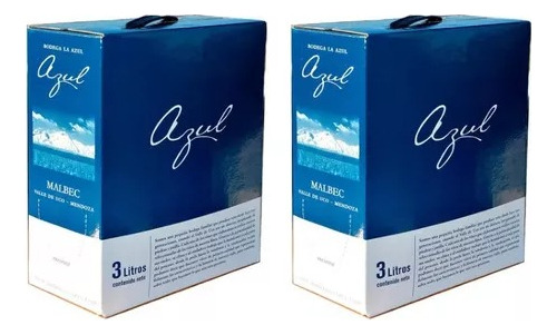 Vino Bodega La Azul Malbec- Bag In Box 3 Lts- X 2 Unidades