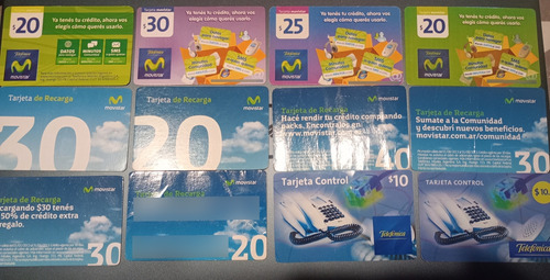 Tarjetas Prepagas Movistar/telefonica. Lote X 48 Unid (Usado)
