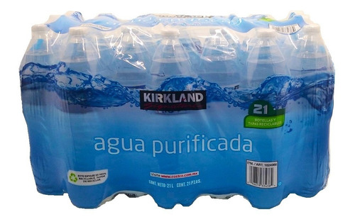 Agua Purificada Kirkland Signature 21 Piezas De 1 L Cada Una