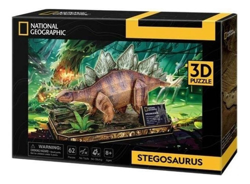 Puzzle 3d National Geographic Stegosaurus 62 Pcs - Cubicfun