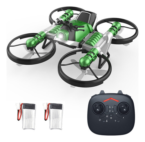 Mini Drone 2 En 1, Moto Rc, Para Principiantes, Color Verde