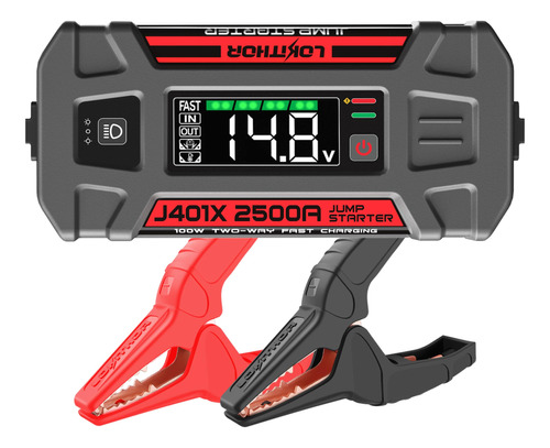 Lokithor J401x Arrancador De Salto 2500a 12v -40 Tecnologia