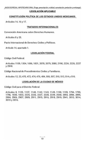 Juicio Especial Hipotecario Oral (pago, Prescripción, Nulidad, Cancelación, Prelación Y Embargo)