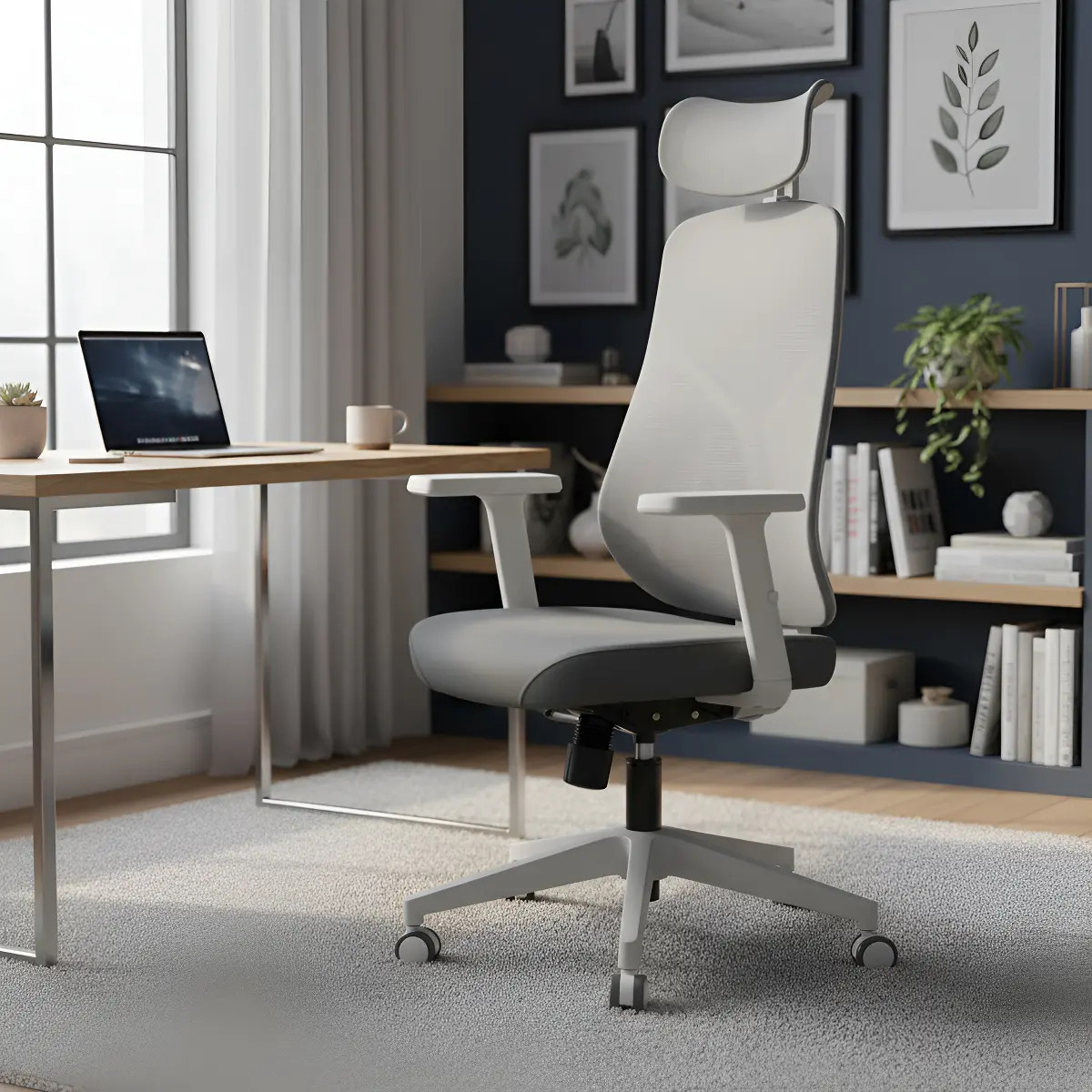 Silla Presidencial Ergonómica SiiLLA Venezia Gris Brazo 3D Asiento Inyectado