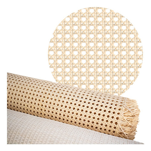 13 Metros Tela Rattan Reforçado Natural Importado 1300x80