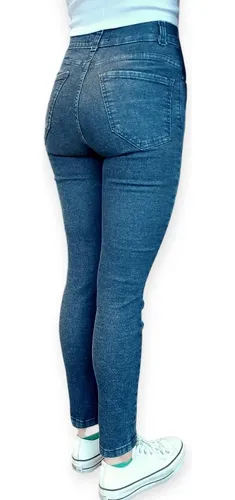 Jeans azul oscuro outlet mujer chupin