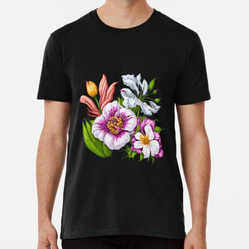 Remera Camiseta Con Hermosas Flores Algodon Premium