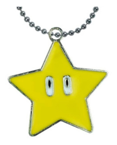 Imagen 1 de 1 de Super Mario Bros Collar Dije Llavero Estrella