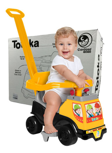Carrinho Trator Passeio Totoka Andador Infantil Menino Bebe