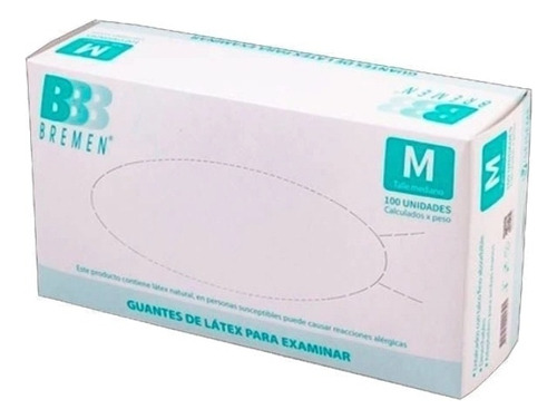 Guantes De Latex Para Examinacion Bremen Talle Medio Blanco Medio
