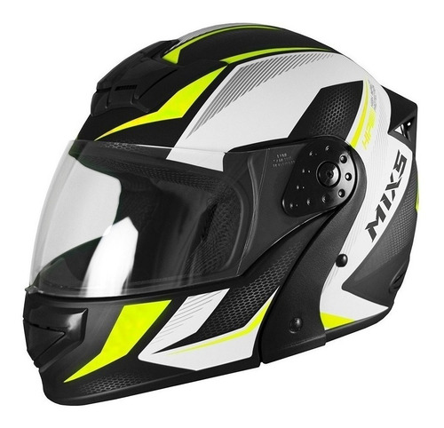 Capacete para moto  escamoteável Mixs Escamoteável  Gladiator MCAP-498RS  amarelo neo fosco tamanho 60 