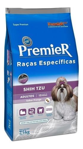 Ração Premier Raças Específicas Shih Tzu Adulto Frango 7,5kg
