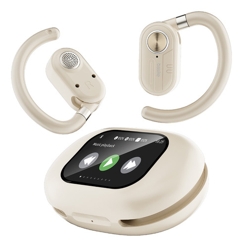 Fone De Ouvido Sem Fio Basike Bluetooth5.4 Ows Com Tela Lcd Cor Branco
