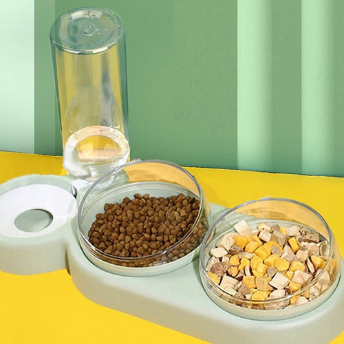 Botella De Agua Automática, Platos De Comida Para Gatos, Cue