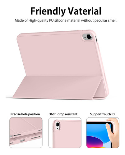 Funda Aoub Para Ipad A16 11 Pulgadas 2025 Y 10.9 2022 Rosado