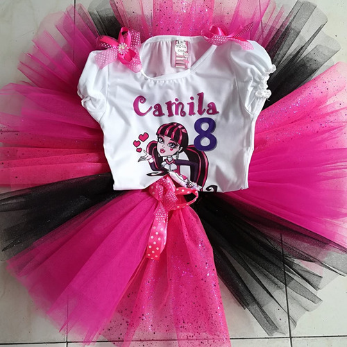 Conjunto Tutu Con Nombre Niña Pony Monster High Valiente